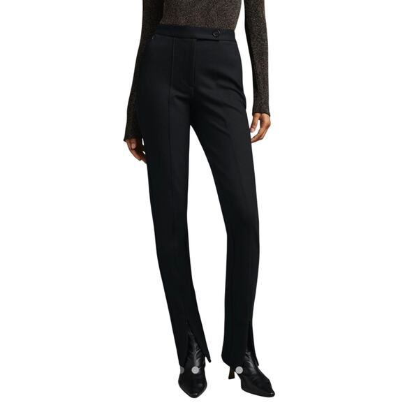 MAEVE by ANTHROPOLOGIE NWT Black Ankle Zip Pants Size 0 High Rise Slim Leg - Picture 1 of 15